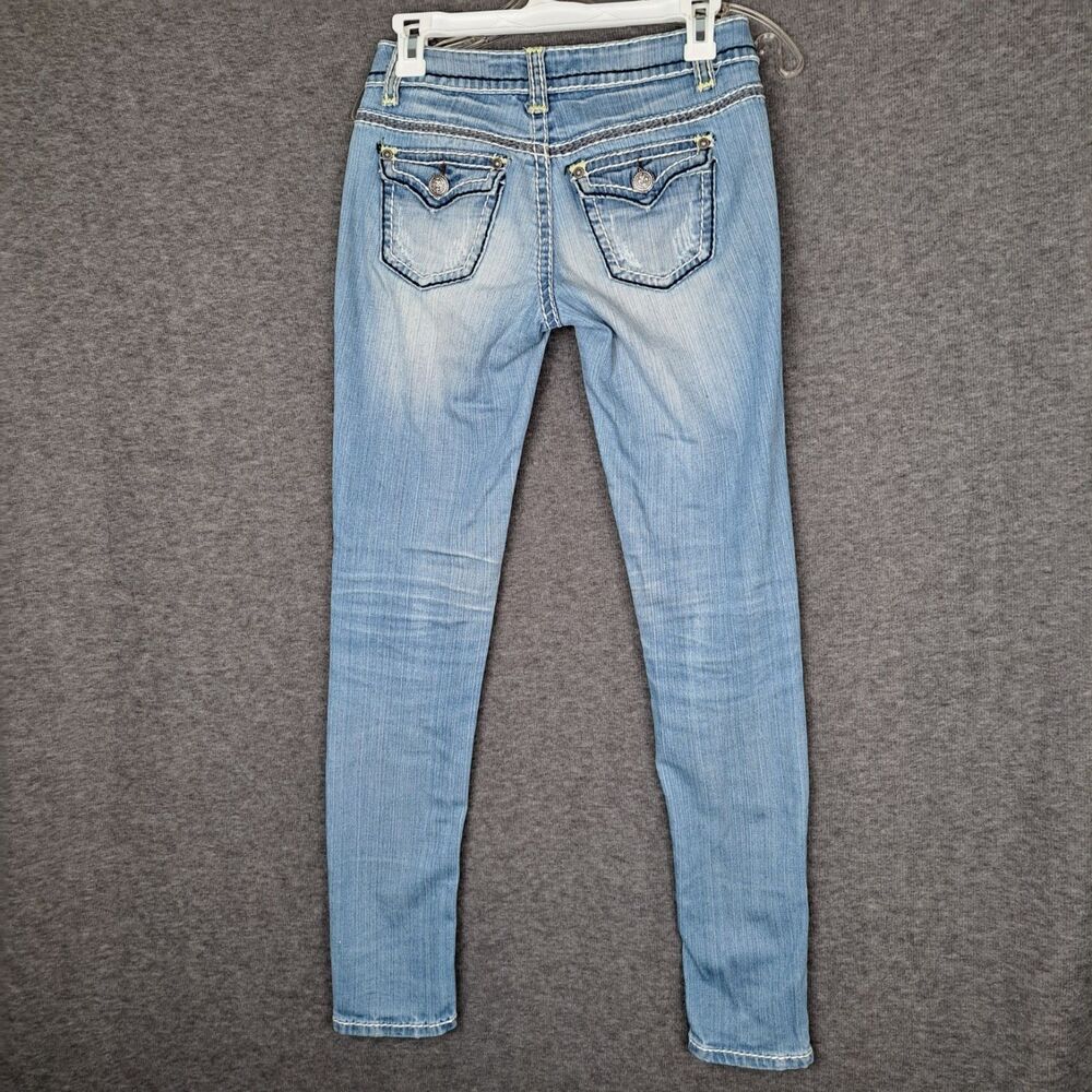Culture Jeans Light Wash Skinny Jeans Flap Pockets Size 0 - Picture 2 of 13